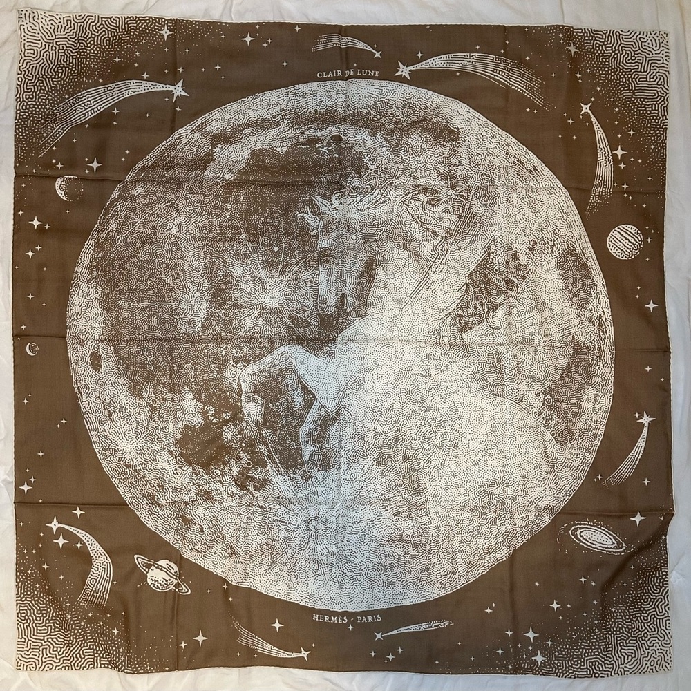 Hermès Clair de Lune 140 Cashmere Silk Shawl